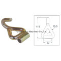 50mm X 5000kg Single J-Hook W/Tube, Metal Hook for Ratchet Tie Down / Cargo Lashing Strap